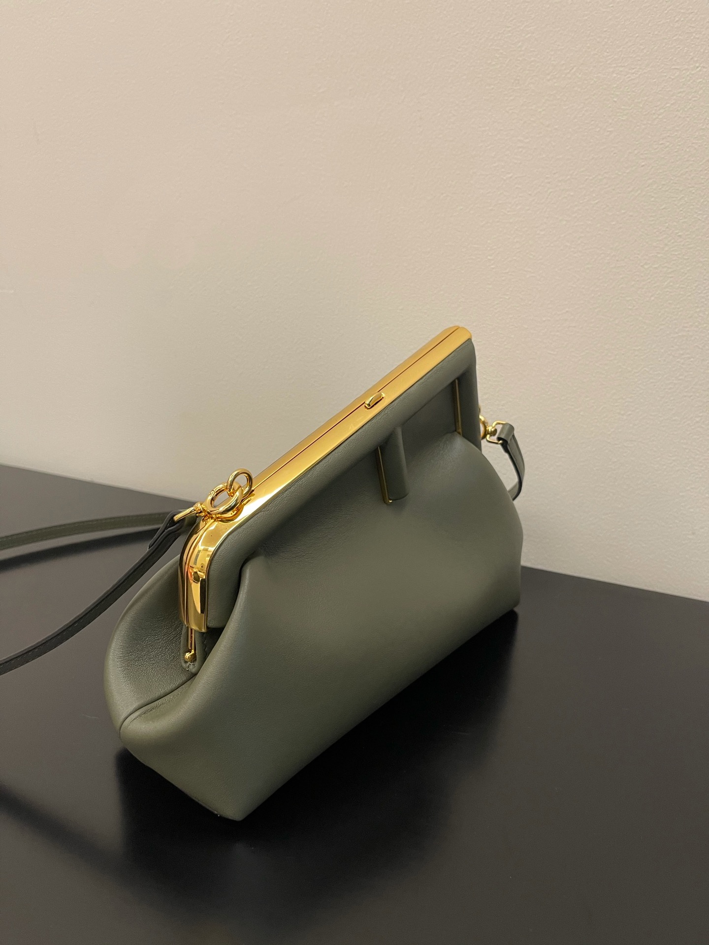 Fendi Small First Nappa Leather Shoulder Bag Green